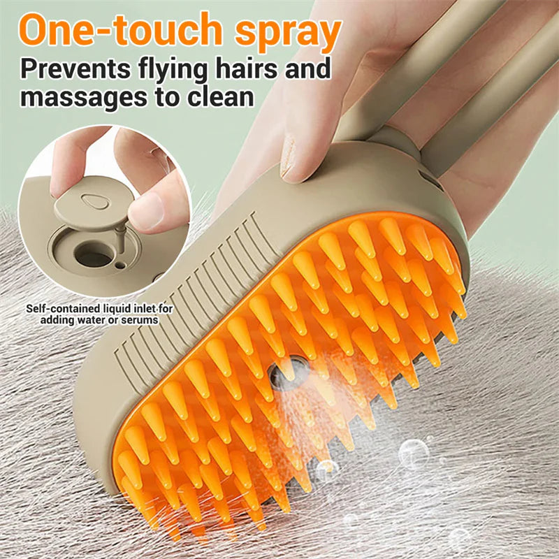 Steamy Dog Brush 3 In 1 Electric Spray